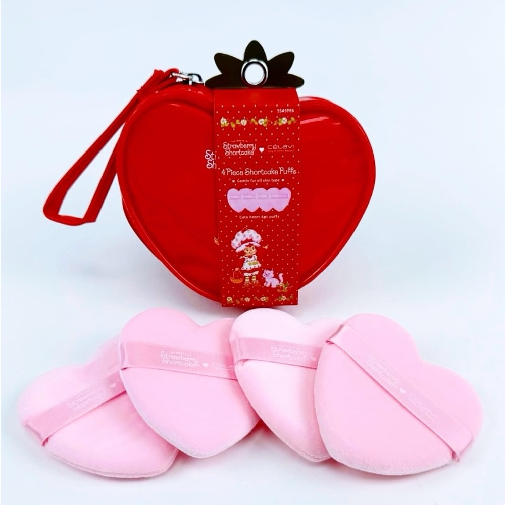 Heart Makeup Puff Set - Pink and Red